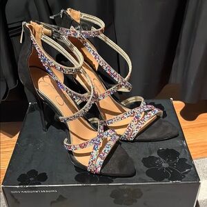 Jessica Simpson Black and Red Stiletto Heels